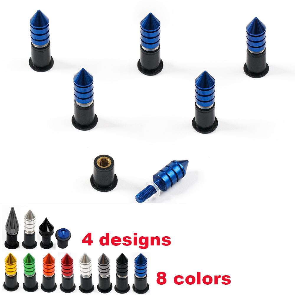 Blue M5 Spike Windshield Bolts Screws for Kawasaki ZX6R 2005-08 09